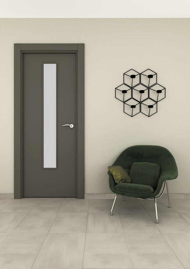 Puerta de interior lisa en aluminio Nazan 100 1VEL Puerta de interior lisa en aluminio Nazan 100 1VEL