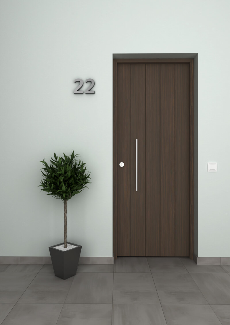 Puerta de exterior fresada en aluminio Nazan 400 4V Puerta de exterior fresada en aluminio Nazan 400 4V