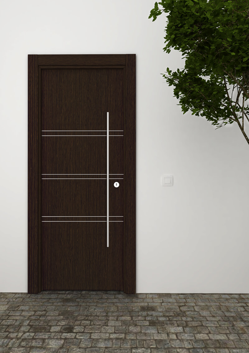 Puerta de exterior fresada en aluminio Nazan 400 6H Puerta de exterior fresada en aluminio Nazan 400 6H