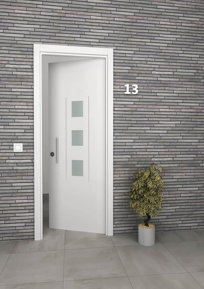 Puerta de entrada con vidrios en aluminio Nazan 600 3VE Puerta de entrada con vidrios en aluminio Nazan 600 3VE