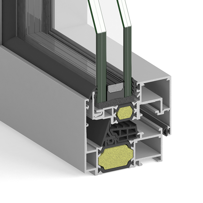 Ventana practicable de aluminio Óptima Plus Hoja Oculta 