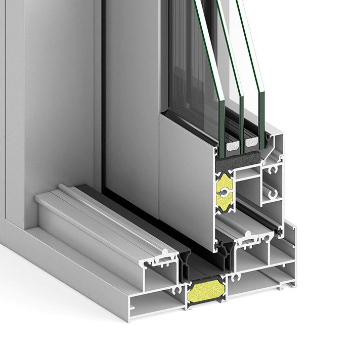 Ventana corredera elevable de aluminio Ileva