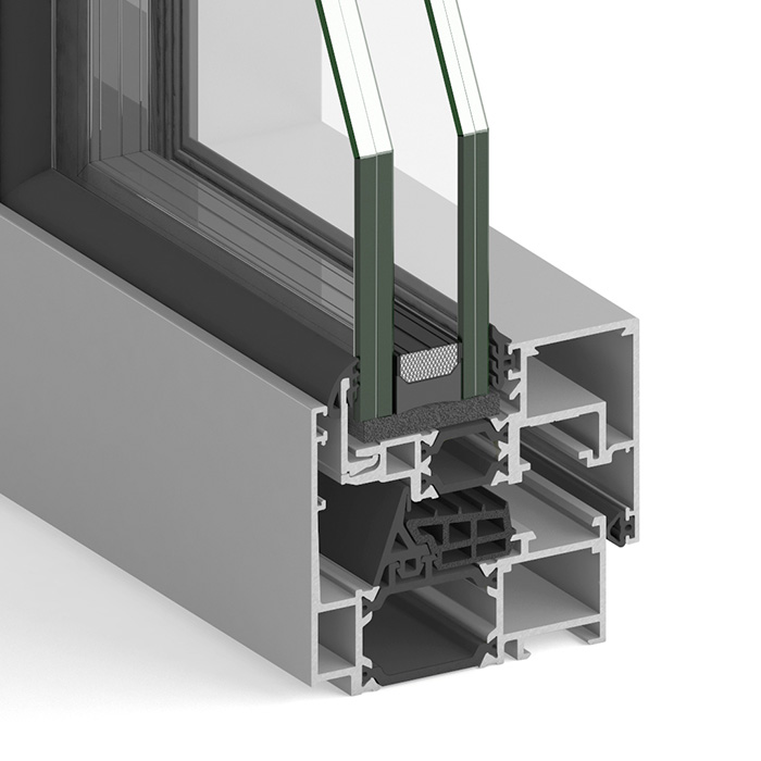 Ventana practicable de aluminio Óptima Hoja Oculta 